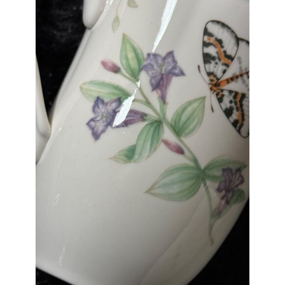 Lenox Butterfly Meadows Fine Bone China Butterfly Floral Coffee Tea Mugs Set 4 - Picture 7 of 12